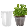 Garronda Blumentopf Orchideentopf Transparent runder Übertöpfe für Zimmerpflanzen Pflanzentopf Pflanztöpfe Kunststoff in verschiedenen Größen GD-0024 (10 Stück Transparent, ⌀ 21cm H 16cm)