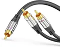 10m Subwoofer Y-Kabel Cinch RCA Kabel Koaxial HiFi Audio Kabel 3x Cinch Stecker
