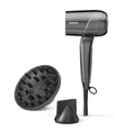 BaByliss Titanium Shine Haartrockner mit Diffusor – Leistungsstarker und Kompakter Föhn, Ergonomisches Design, Ionen-Technologie gegen Frizz, 3 Heiz- & 3 Gebläsestufen, Silber, D6200DE