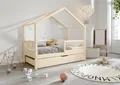 TIMBEE MURLO Box Hausbett Kinderbett Holz Bett mit Schublade - Unlackiert - 80x160cm