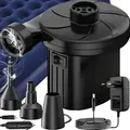 Elektrische Luftpumpe Luftmatratze 3 Luftdüse Tragbar Elektropumpe 2 in1 Inflate Deflate Kompressor Matratze Sofa Pool Schwimmring Camping 230V Retoo