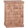 FineBuy Hausbar Akazie Massivholz 65x91x50 cm Weinbar ausklappbar, Kleine Bar modern, Barschrank mit Türen, Spirituosenschrank mit Aufbewahrung für Flaschen und Gläser