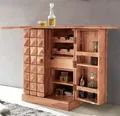 FineBuy Hausbar Akazie Massivholz Weinschrank Kleiner Barschrank Alkoholschrank