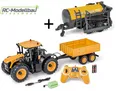 Carson 500907653 JCB Fastrac Traktor 1:16 500907661 Anhänger 500907662 Tankwagen