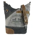 Sunsa Damen Tasche Umhängetasche. Handtasche aus Canvas & Leder. Nachhaltige Produkte. Groß Vintage Shoulder bag, Segeltuch Schultertasche für Pferdeliebhaber