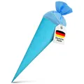 ITENGA Bastelschultüte Rohling Einschulung rund 70cm mit Filzverschluss HELLBLAU