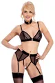 BH Set mit Straps Slip Ouvert mit Ketten Erotik Gr XL Dessous Reizwäsche Set
