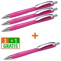 3 + 1 GRATIS: Schneider Kugelschreiber Slider Rave XB pink, Schreibfarbe:...