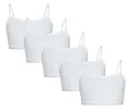 TupTam Mädchen Bustier mit Spaghettiträger 5er Pack, Farbe: Weiß, Größe: 146-152