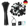 200 Stück Klebesockel für Kabelbinder Schwarz,  Kabelbinder Halter Selbstklebend
