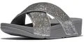 Fitflop Lulu Crinkled-Shimmer Cross Slides