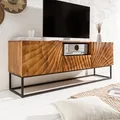 Massives TV Lowboard SCORPION 160cm Mangoholz aufwendige 3D Schnitzereien TV-Board Fernsehschrank