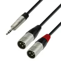 Adam Hall Cables 4 STAR YWMM 0180 - Audiokabel, Rean 2x 3-Pol XLR male auf 3,5mm Miniklinkenstecker stereo, schwarz, 1,8m
