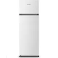 HEINNER HF‑HS243E++ Doppel‑Tür Kühlschrank, 243 L Gesamtkapazität (Kühlteil ca. 202 L + Gefrierfach ca. 41 L), Energieklasse E, LED‑Innenbeleuchtung – Weiß – inklusive 5‑Jahres Garantie