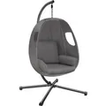 Tectake Hängesessel Anika Mit Extra Dickem Sitzkissen  360° Drehbar Stabil  Bodenschonend und Faltbar  97 x 100 x 201 cm Anthrazit