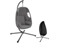 tectake® Hängesessel, mit extra dickem Sitzkissen, 360° drehbar, Belastbarkeit 160 kg, inklusive Schutzhülle, 100 x 97 x 201 cm