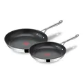 Tefal Jamie Oliver Cook's Direct On Pfannenset 24/28 cm, Bratpfanne Induktion, Antihaft, backofenfest, für alle Herdarten geeignet, genieteter Griff, E304S244