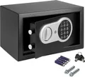 Safe Alarm Tresor für Zuhause 9L | Elektronischer Wandtresor mit Zahlenkombination | Digitaler Safe für Wertsachen | Stahlkonstruktion | Schwarz 30,5x19,5x20 cm