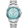 Swiss Alpine Military 7089.9131 Chronograph Herrenuhr 44mm 10ATM - Silber/Blau