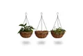 relaxdays Blumenampel 3 Körbe Kokos
