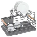 KING HOFF 2-stufiger Geschirrtrockner, Abtropfgestell, Geschirrabtropfgestell 43x32x27cm (Grey)