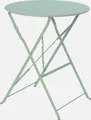 sweeek - Klappbarer Bistro-Gartentisch aus Stahl Ø 60 cm, 2 Personen - Graugrün