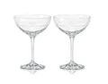 Crystalex Champagnerglas DIAMOND HEART Sektschale Coupe Kristallgläser 210 ml 2er Set, 2-tlg., Kristallglas, Herz Gravur