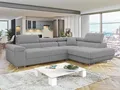 MIRJAN24 Ecksofa Torezio Cord, mit Bettkasten und Schlaffunktion, Einstellbare Kopfstützen, 274x203x70-90 cm