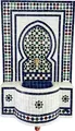 Marrakesch Gartenbrunnen Zimmerbrunnen aus original marokkanische Mosaik 108 cm Gross | Brunnen als Gartendeko Terassendeko & Balkon Deko | Springbrunnen Inkl. Pumpe für entspannenden Wasserfall