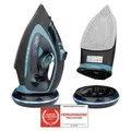 TZS First Austria - Dampfbügeleisen kabellos 2400W - 450 ml Tank mit Tropfstop, verstellbarer Temperatur & Dampfstärke - Keramik Bügelsohle - Mi... - Blau
