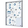 SHOWDOWN Abschließbarer Schaukasten Magnetisch 72 (B) x 98,2 (H) cm Silber 9 x DIN A4