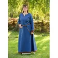 Battle Merchant Burgfräulein-Kostüm Wikinger Wollkleid blau-braun, „Lykka“ L blau L | L