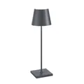 Zafferano, Poldina Pro Lampe, Kabellose, Wiederaufladbare Tischlampe mit Touch Control, Auch für den Außenbereich Geeignet, Dimmer, 2200-3000 K, Höhe 38 cm, Farbe Dunkelgrau