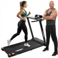 Miweba Sports Profi Laufband HT500 | Elektrisch - Klappbar - Tablethalterung - Training Zuhause - LCD-Display - Extra breite Lauffläche (Schwarz) - Schwarz