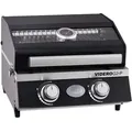 BBQ Portable VIDERO G2-P 50mbar Gasgrill mit 2 Haupt-Brennern aus Edelstahl (je 2,2 kW)