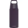 SIGG - Isolierte Trinkflasche - Thermosflasche Shield Therm One Nocturne - kohlensäurehaltige Getränke - Auslaufsicher - Spülmaschinenfest - BPA-frei - 90% recycelter Edelstahl - Dunkelviolett - 0,5L