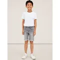 Name It Jeansshorts NKMSILAS SLIM DNM L SHORT Baumwollmischung, Stretch, Umschlagsaum grau 158