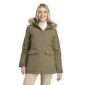 adidas Wintermantel Hooded Fur Parka (wasserabweisend) braun Damen, Größe: L