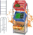 TroniTechnik® Getränkekistenregal 3 Kisten Kistenregal 3 Kästen Bierkastenständer Getränkeständer mit Wandhalterung