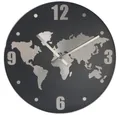 Macma Wanduhr Wanduhr aus Aluminium mit Weltkarte im Hintergrund