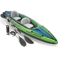 Intex Schlauchboot Angelboot Kajak Challenger K2, Set inkl. Alu-Paddel und Pumpe, 351 x 76 x 38cm, 2 Personen, 68306 - Grün