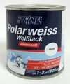 Polarweiss Weißlack 3 mal  125 ml seidenmatt Acryl-Lack   12€/L