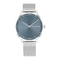 Tommy Hilfiger Zwei-Zeiger-Quarzwerk-Uhr für Damen mit Silbernes Edelstahl-Mesh-Gliederarmband - 1782149