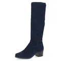 CAPRICE Damen Hohe Stiefel mit Absatz Kniehoch Vegan, Blau (Ocean Stretch), 40.5 EU