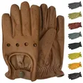 German Wear Lederhandschuhe Driving-GL1 Driving Autofahrer Lederhandschuhe echtes Leder braun 9=L