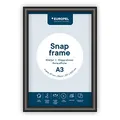 EUROPEL Klapprahmen A3 mit 25 mm Aluminium-Profil - aufklappbarer Plakatrahmen mit Gehrungsecke - Schnapprahmen für u.a. Poster, Zertifikate, Fotos & Werbemittel - Schwarz, 355029