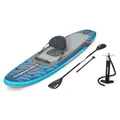 Bestway Hydro Force SUP Allround Board-Set Oceana, 305 x 84 x 15 cm, 130 kg, FortiFiber-Material, PVC-Oberfläche, Abnehmbarer Sitz, Anti-Rutsch, 1 Finne, Doppelhubkolbenpumpe, Paddel, Rucksack