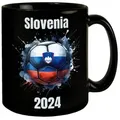 speecheese Tasse Fußball Slowenien Flagge Tasse in Schwarz