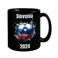 Fußball Slowenien Flagge Tasse in Schwarz