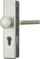 ABUS Türgriff KLS114 & KLS114 ZS Garniturart: Wechselgarnitur (Knopf/Griff)|Lochung: Profilzylinder|FarbeOberfläche: F2 neusilberfarbig eloxiert